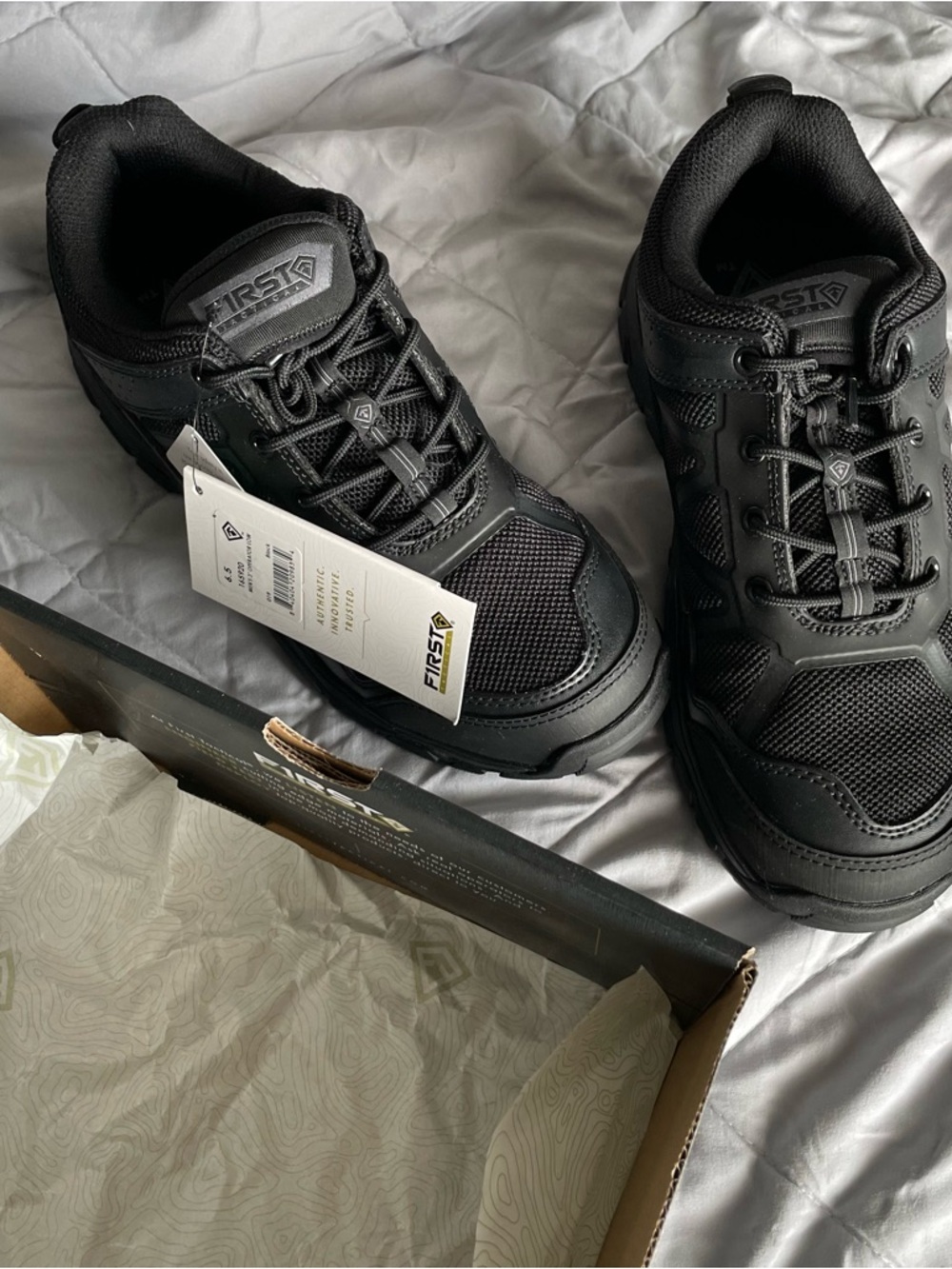 First Tactical Men's Black Tactical Sneakers - Low Profile Comfort